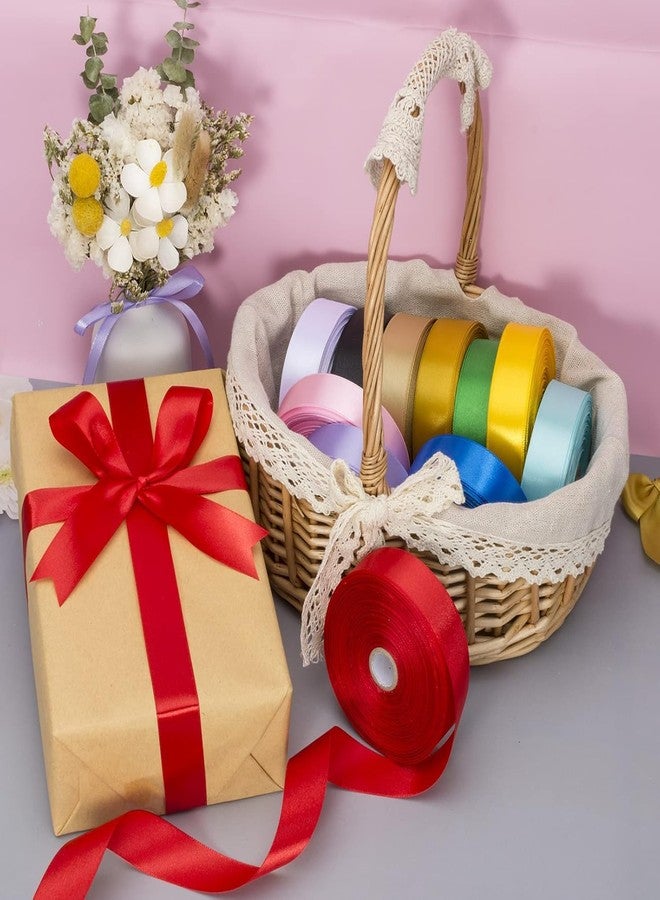 Delite Ribbons لفة شريط ساتان متعدد الأغراض مزدوج الجوانب بطول 18 متراً لتزيين الحفلات وبطاقات الدعوة وتغليف الهدايا والأعمال الحرفية والمشاريع (أحمر، 0.5 بوصة) - Image 3